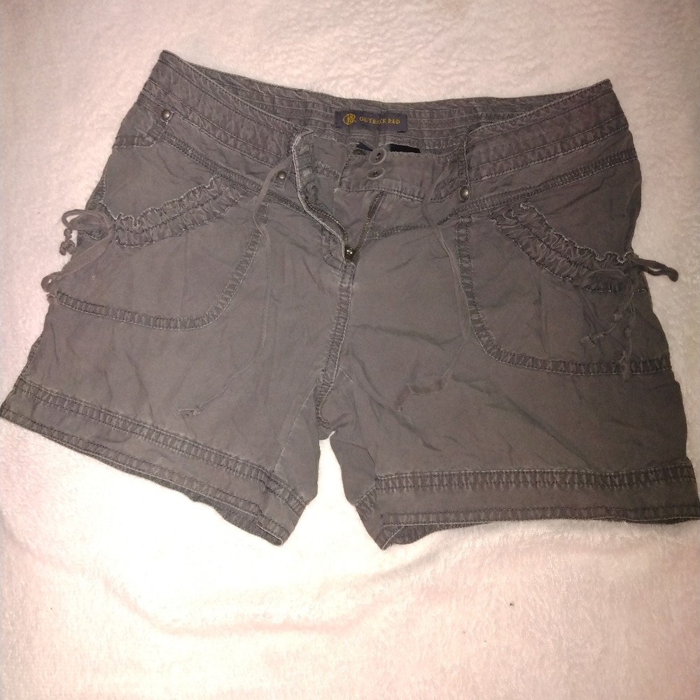 Outback Red Gray Cargo Shorts Relaxed Fit